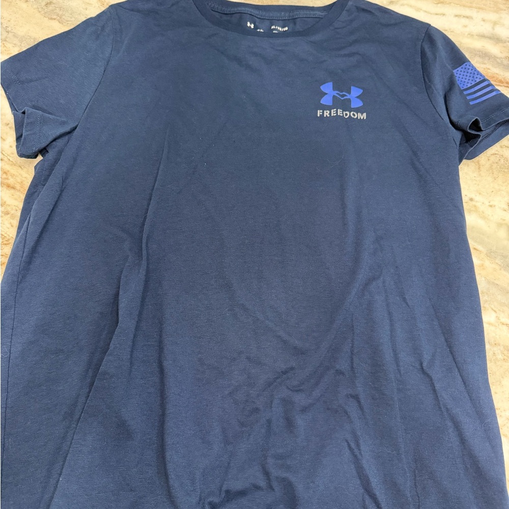 Women’s Under Armour Navy Short-Sleeve Freedom Logo Tee